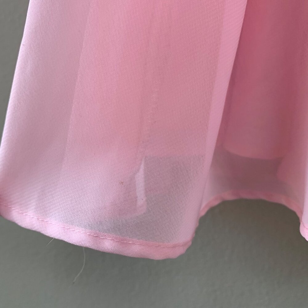 VICTORIA ROSE Pink Chiffon Dress Girls 4 4T Flower Detail Party Dress Fancy Girl - Picture 8 of 8